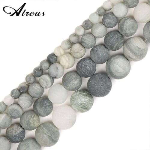 Green Grass Fashion Atreus New 4-10mm Matte Natural Stone Round Beads For Jewelry Making Suitable For Men Or Women