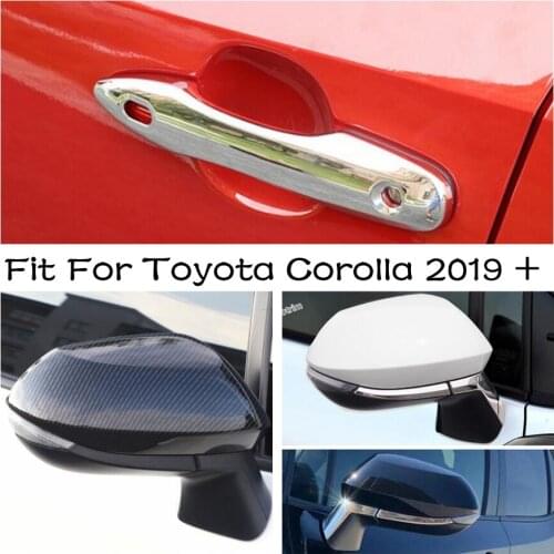 Lapetus Rearview Rear View Mirror Streamer Strip Cover Trim Chrome For Toyota Corolla 2019 2020 2021 ABS Accessories Exterior
