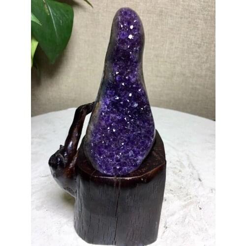 Natural amethyst raw stone purple crystal cluster block Amethyst cave cornucopian wealth degaussing decoration