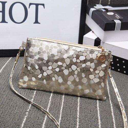 New Designer Bag Laser Pu Women Bag Small Cross body Bags for Women Girl Golden Silver Black Clutch Bag Zip Open shoulder bag