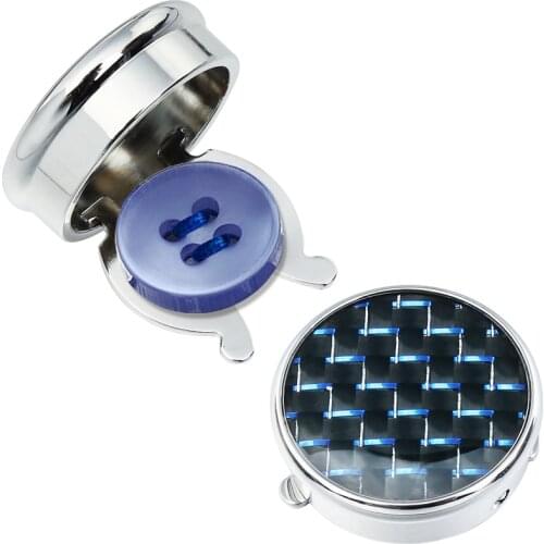 HAWSON New Button Covers for Men--Trendy Carbon Fiber Cufflinks Button 4 Colors Available Fashion Mens Accessories with Box
