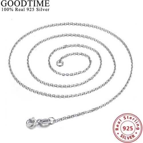 Wholesale Sterling Silver Jewelry Pure Silver Round Rolo Chain Necklace Real Solid 925 Sterling Silver Link Chains AJC001