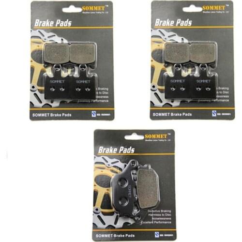 SOMMET Motorcycle Front + Rear Brake Pads Disks for Kawasaki Z750R ABS & Non ABS (11-14) Z750 R Z 750 R LT417-417-174