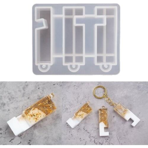 Protable Mobile Phone Stand Silicone Resin Mold Phone Holder Keychain Mold Tool