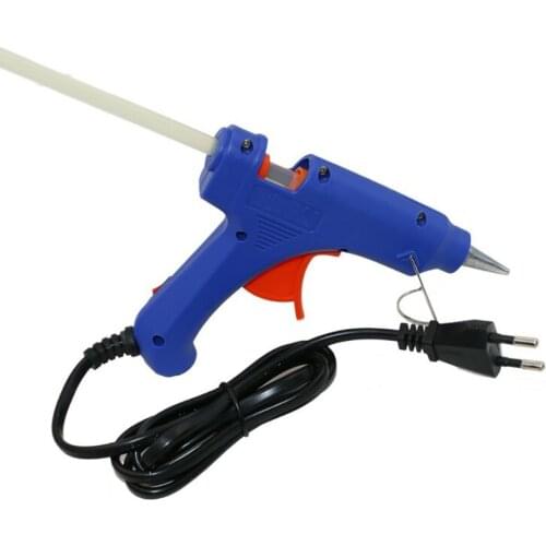 20W EU Plug Hot Melt Glue Gun with Free 1pcs Hot Melt Glue Sticks Industrial Mini Guns Thermo Electric Heat Temperature Tool