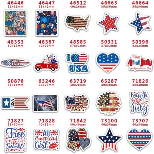 DIY Craft Supplies Sewing Accessories Cartoon Fourth of July Printed Planar Resins Mold 10 Pieces. PR-46446