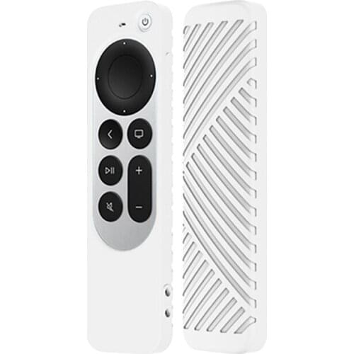 For A-ppleTV 4K Remote Controller Protective Sleeve Shockproof Striped Case Anti-slip Full Body Portable Silicone Cover 95AF