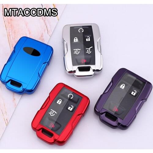 Blue Black Red Soft TPU Full Protector Cover Key Case For Car Chevrolet SUBURBAN Saboban GMC Sierra Canyon Colorado Silverado