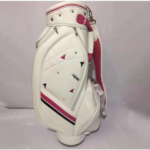 Golf Bag Ladies' Golf Standard Bag PU Waterproof Golf Club Bag Off White
