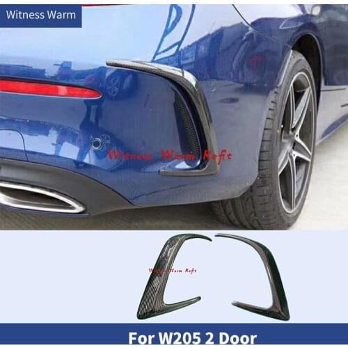 Carbon Fiber Rear Bumper Side Vent Splitters Flaps for Benz C-Class W205 Sport C63 C43 AMG 2 door 2015 2016 2017