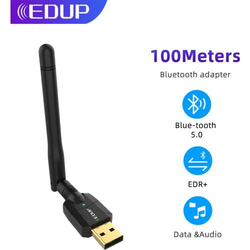 EDUP 100M Long Range USB Bluetooth 5.0 Adapter High Gain for PC&Desktop Laptop Bluetooth Dongle EDR Wireless Receiver Transfer