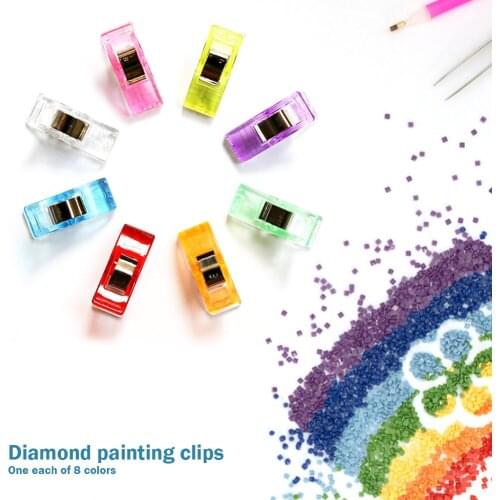 8pcs 5D Diamond Painting Clips Patchwork Garment Clip Cross Stitch Accessory Plastic Diamond Painting Dustproof Clip Accessories