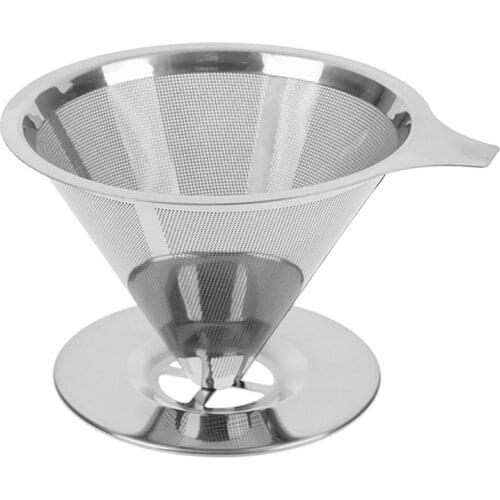 1pc Stainless Steel Reusable Coffee Filter Holder Pour Over Coffees Dripper Mesh Coffee Tea Filter Basket Drip Coffee Filter Cup