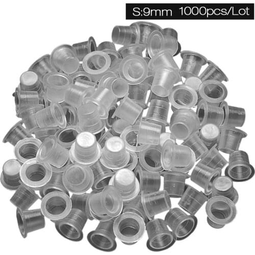 1000Pcs Plastic Disposable Tattoo Ink Cups Microblading Pigment Clear Holder Container Cap Tattoo Accessory Permanent Makeup