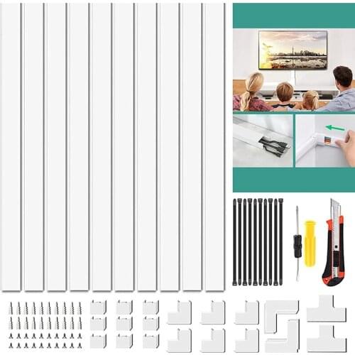 157 Inch Cable Concealer On Cord Hider Wall - Paintable Cable Cover For Wire Hiders For TV And Computers In Home Office