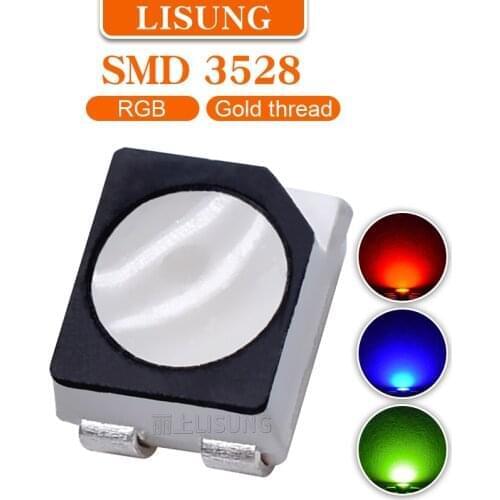 2000pcs/bag SMD 3528 Rgb Led Chip 1210 Smt Milky Diffuse Red Blue Green Full Color Led Emitting Diode Lamp Chip Light Beads