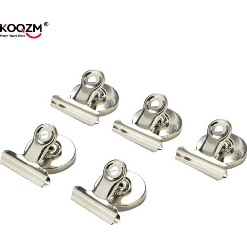 5Pcs Magnetic Clip Magnet Memo Note Message Holder Silver Metal Clamp Multifunctional Creative Paper Office Clips 3cm