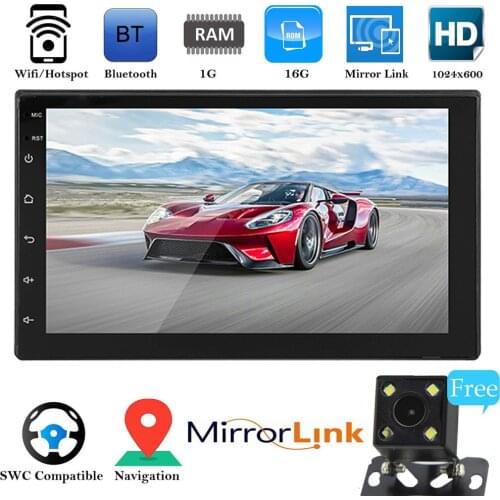 Car GPS Navigation All-in-one Machine Android 16G Memory 7 Inch Touch Screen Button HD Car Bluetooth Mp5 Player GPS Navigation