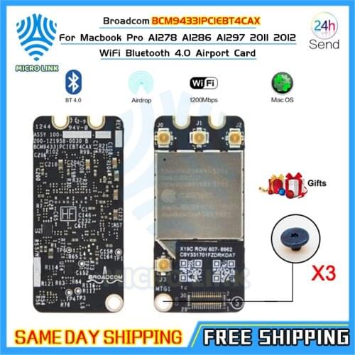 Bluetooth 4.0 wifi card Airport Card for Macbook Pro A1278 A1286 2011 2012 Year BCM94331PCIEBT4CAX