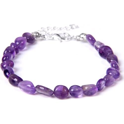 Irregular Crystal Quartzs Beads Bracelets For Women Amethysts Labradorite Natural Stone Lobster Clasp Chain Bangle Reiki Jewelry