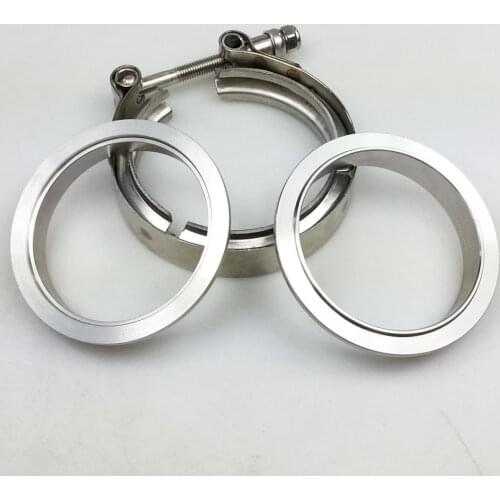 3.0 inch quick release v band clamp with flanges set in 304 stainless steel for turbo downpipe Aluminium Vband Clamps