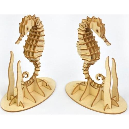 3D Wooden Puzzle Toy Assembly Model Laser Cutting DIY Animal Toys Puzzles Wood Craft Kits Desk Decoration for Children Kid