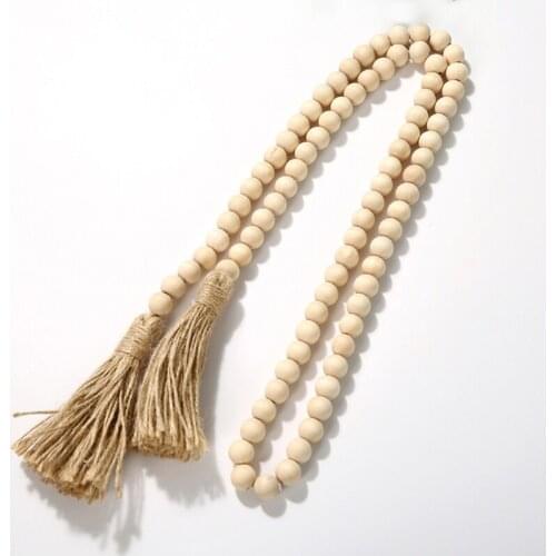 150 cm Wood Bead Garland Farmhouse Rustic Country Beads Holiday Decoration
