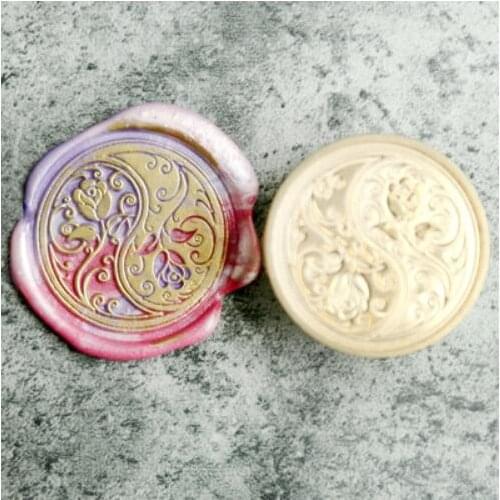 Stamp head of Double rose flower Retro Wood Stamp Sealing Wax Seal Stamp Wedding Decorative sealing Stamp wax seals