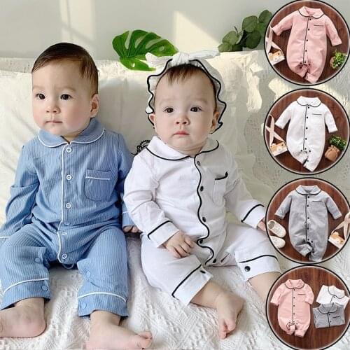 Baby Rompers Full Sleeve Cotton 100% Kids Jumpsuit for Boys Casual Sleepwear Toddler Newborn Clothes Robes 0-24M