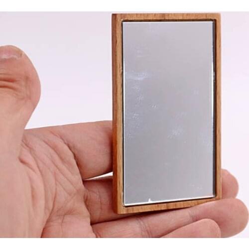1/12 Dollhouse Mini Wooden Dressing Mirror Model Simulation Fitting Room Furniture Supplies Ornaments