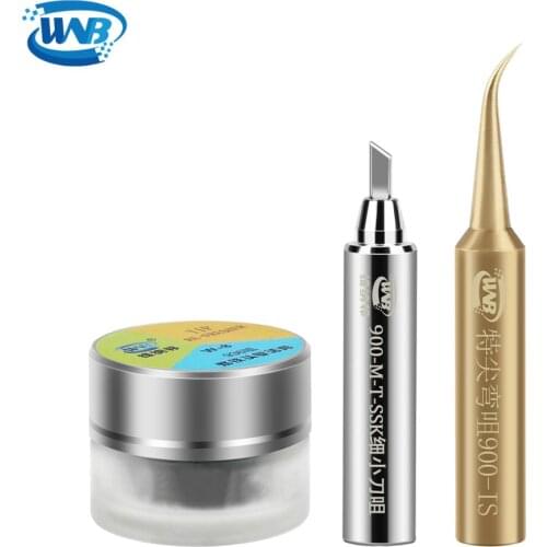 WNB Lead-free/Oxygen-free Copper Soldering Iron Tip Set Repair Tool & Oxide Solder Head Resurrection Refresher Cream Clean Paste