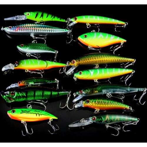 New Set Mixed 14pcs/Lot Good Quality Fishing Lure 14 Models Crankbait Bait Artificial Make Fish Baits Wobbler Fishing Tackle