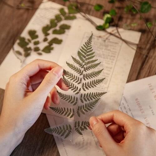 New 17pcs/lot Vintage Flower Plant Stickers PET Leaf Travel Stickers Scrapbooking Stationery Album Lable 8Styles DIY Diary