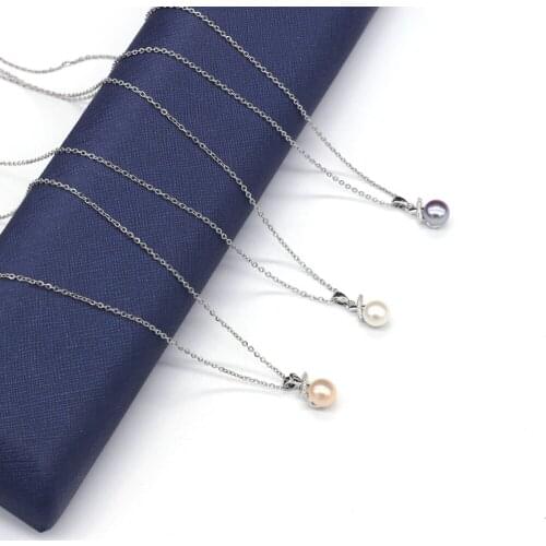 New Fashion Natural Pearls Pendant Necklace for Women Stainless Steel Chain Female Pearl Choker Necklaces Fine Jewelry Gift