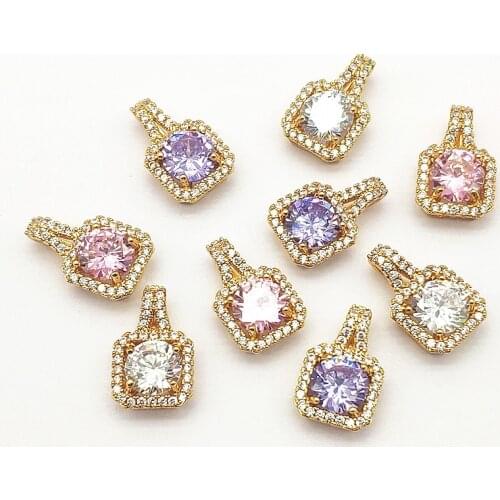 New arrival! 18x12mm 30pcs Cubic Zirconia Square Charm For Handmade Necklace Earring DIY Parts Jewelry Findings & Components