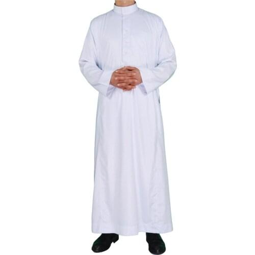 Pakistan Plus Size Saudi Arab Abaya Islamic Clothing Men Long Robe Kaftan Muslim Clothing for Men Pakistan Pray Jubba Thobe