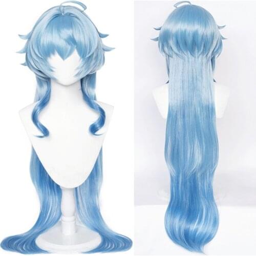 Game Genshin Impact Cosplay Ganyu Cosplay Wig Genshin Impact Gan Yu Cosplay Hair Wigs + Wig Cap