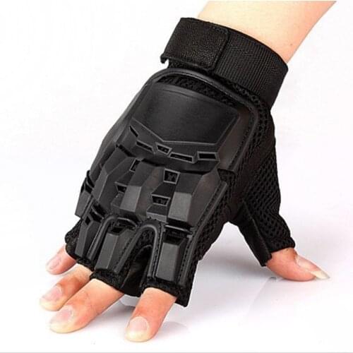 New Tactical Gloves Men Military Army Training Gloves Outdoor Combat Hard Knuckle Fingerless Gloves Climbing Half Finger Gloves