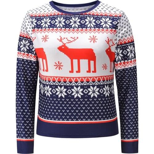 Casual Women Hoodies Christmas Print Elk snowflake Hoodies Tops Long Sleeve Sweatshirt Fashion Autumn Female Loose Pullover Tops