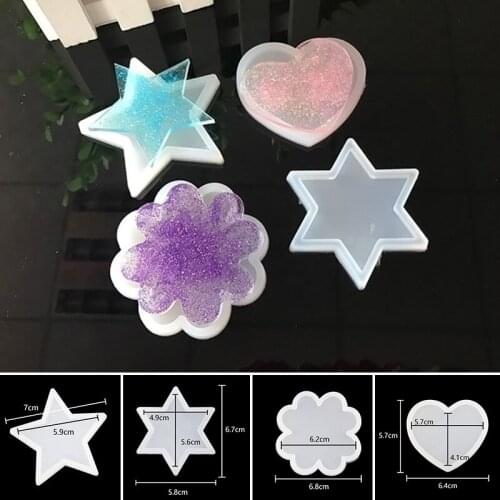 Five-pointed Star Silicone DIY Mold Pendant Earring Necklace Jewelry Coaster Making Mold Resin Casting Hair Accessorie