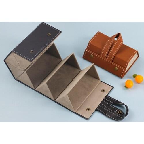 1pc multiple Glasses storage box Pu leather portable foldable glasses storage box home wardrobe storage glasses storage коробка