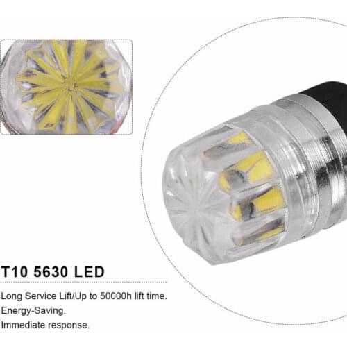 T10 LED Light Bulbs 10pcs Map Parts White 2SMD Dome Indicator LED License plate W5W 168 194 2825