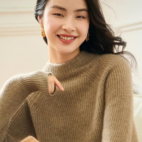 Hot Sale Women Sweater 100% Pure Cashmere Knitted Pullovers New O-Neck Female Fashion Tops Knitwear Thicked Loose 6Color Jumper