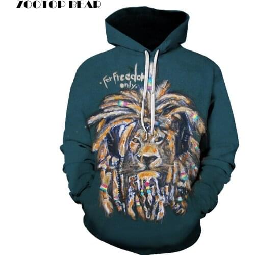Men Women Hoodies Autumn Spring Sweatshirts Lion Printed Rock Hooded Streetwear 3D Hip Hop Hoody Punk Pullover Casual Tracksuit