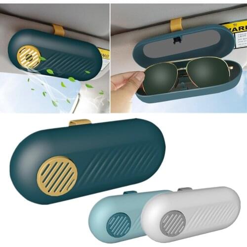 Universal Car Glasses Case Sunglasses Storage Box with Car Fragrance Scent Auto Interior Accessories Glasses Holder For Car
