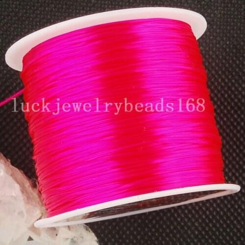 Free Shipping Women 1MM Rose Crystal Stretch Elastic Beading Cord 100M 1Pcs C3227