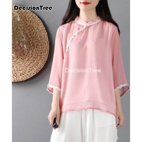 2021 cheongsam blouse traditional cheongsam oriental chinese clothing for women tops traditional chinese qipao cheongsam blouse