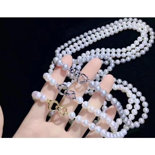 Long simple natural pearl necklace female elegant luxury party high jewelry birthday gift necklace