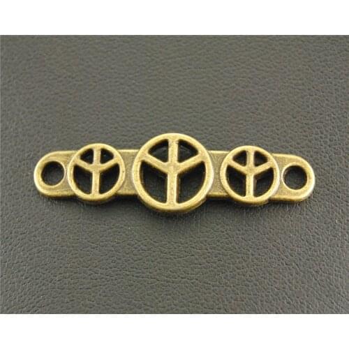 20pcs Bronze Peace Connector Link Charm Metal Bracelet Necklace Jewelry Findings A639