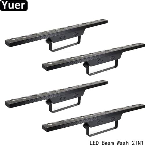 4Pcs/Lot Beam Wash 2IN1 Wall Washer Light DMX512 72pcs RGB 3IN1 SMD DJ Disco Light Color Music Club Stage Wash Wall Lihgts